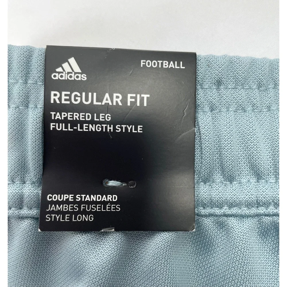 Adidas Men 3XLT Soccer Track Pants Blue Zip Ankle Drawstring Tapered Leg HK3115